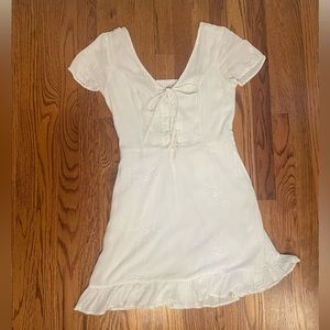 Hollister Lace-Up Picnic Dress White